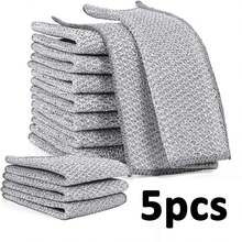 5/10/15/20 Pack/Magic Cleaning Cloth Thickened Double Sided Metal Wire Cloth Kitchen Dishwashing Cloth Pot And Bowl Cleaning Cloth Towel Cleaning Tools # Home Essentials, Kitchen, Household Items - Silver - View 12