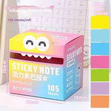 105 Sheets Transparent Pearlescent Sticky Notes - Gradient Cartoon Eye Design, Smooth Writing Surface, Strong Adhesion. Suitable For Home, Office, And School Organization. Can Be Used As Decorative Stationery, Notepads, And Learning Aids. Fun Patterns Made Of High-Quality Paper, Help Organize Workspaces, Ideal For Creative People. - one-size - View 4
