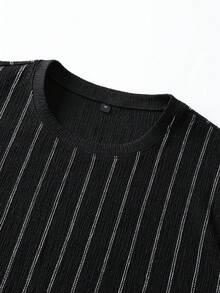 Camvyn Cực kỳ mát mẻ! Áo thun nam tay ngắn dáng suông cổ điển phong cách núi rừng, chất liệu nhăn nhẹ. - màu đen - Xem 3