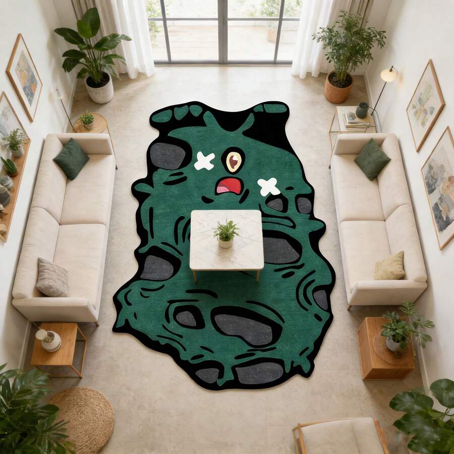 1pc Soft Faux Wool Area Rug, Featuring Unique Cartoon Character Design, Suitable For Cozy Bedroom, Sofa Or Home Decor. This Rug Can Serve As A Sofa Accessory, Living Room Rug Or Lively Room Accent, Hand Wash Only. Its Soft, Fluffy Texture And Vibrant Colors Add A Warm And Comfortable Ambiance To Your Home.