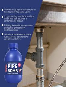 jakehoe Polvo limpiador de desagües, apto para fregaderos domésticos, tuberías de drenaje, cocina, inodoro, abre desagües universal, limpieza de tuberías, disuelve la grasa de manera potente, desatasca desagües - En polvo - Ver 6