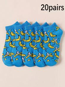 1/2/3/5/10/15/20 Pairs Heated Rivalry Hollanov Collection Blue Banana Hockey Socks – Short Style, Lightweight, Spring & Summer Fashion - Blue - View 19
