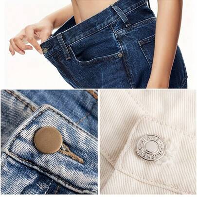 10 Adjustable And Removable Seamless Jeans Buttons - Bronze, Durable, Easy To Use, Suitable For Jeans, Pants, And Accessories | Adjustable Buttons | Durable Fasteners