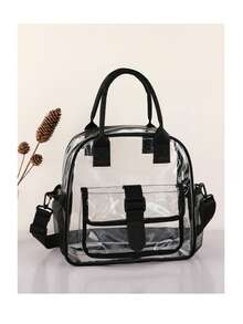 Unisex Fashion Transparent Shoulder Handbag, Outdoor Toiletry Bag, Crossbody Commuter Bag - Signature - View 12