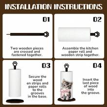 This Kitchen Paper Towel Holder Features A Cute Cat And Bow Design, Which Can Also Be Used As A Bathroom Tissue Paper Holder. It Serves As A Decorative Piece For Afternoon Tea Or Garden Parties, And Can Be Placed In The Kitchen, Living Room, And Other Areas. - Multicolor - View 6