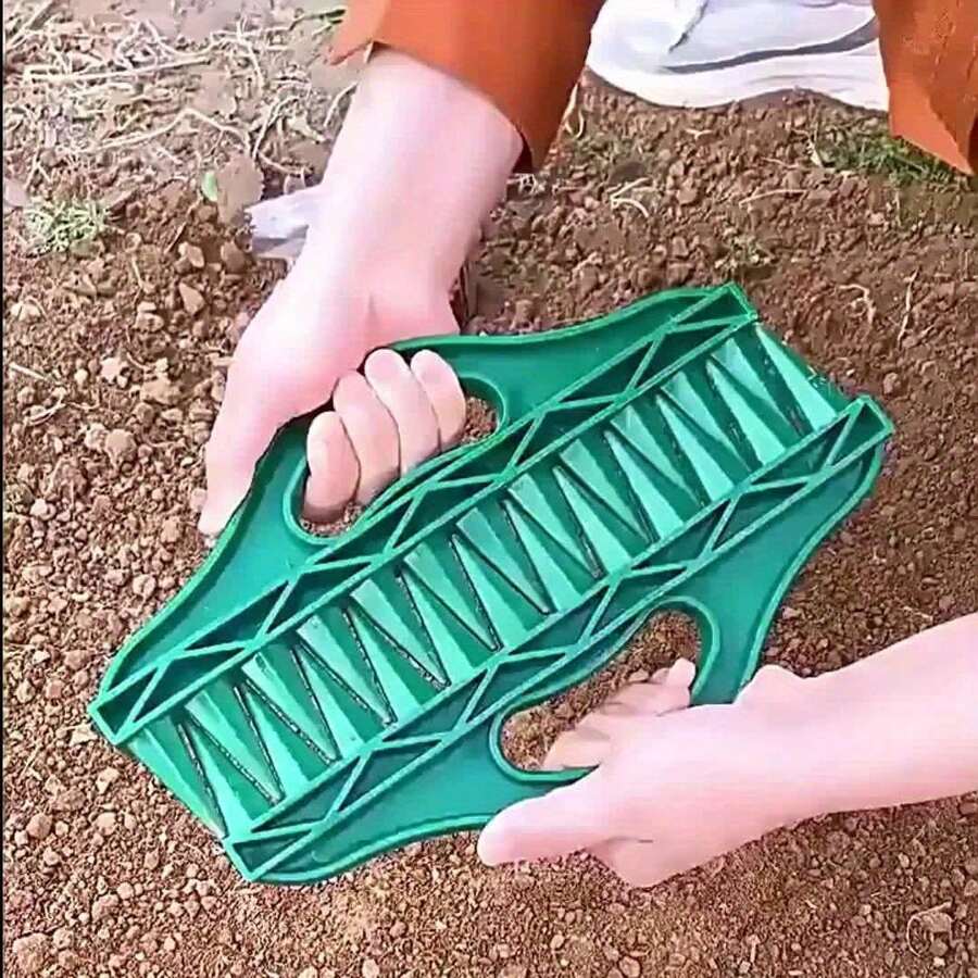 1pc Soil Auger Tool, Gardening Seeding Spacing Tool, Suitable For Farmland, Vegetable Planting, Plastic Agricultural Rake, Non-Electric - Random - View 1