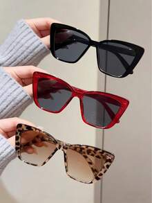 1 pieza Gafas de marco cuadrado de plástico con borde extra grande - Multicolor - Ver 2