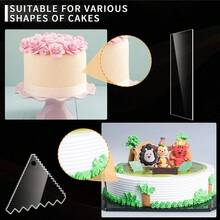 7/3/4 piezas Espátula transparente para crema de pastel, herramienta rectangular de acrílico para hacer y decorar pasteles, utensilios de cocina - 1 - Ver 4