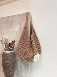 Túi tote đan rỗng, túi xách đi biển phong cách Bohemian, túi tote đan rỗng, túi đi biển cỡ lớn, túi mua sắm và đi chơi biển, túi tote đan móc cỡ lớn, túi xách thời trang, túi du lịch ngoài trời - Nhiều màu - Xem 14