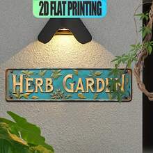 2D Flat - This Vintage-Style 2D Flat Printed Decorative Plaque And Sign, Labeled "HERB GARDEN", Is A Multi-Functional Signage That Can Be Used As A Unique Decorative Art Piece - Multicolor - View 6
