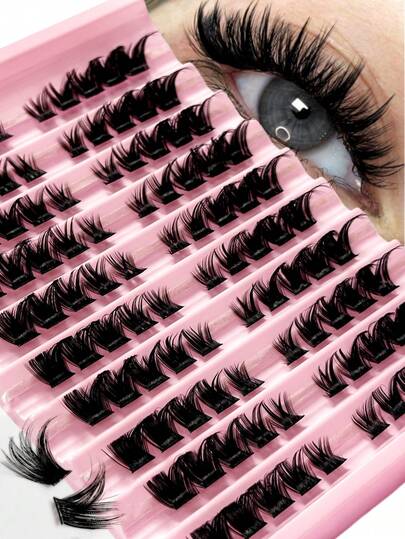 100 piezas de pestañas postizas de estilo anime D-Curl, longitud mixta de 10-16 mm, pestañas individuales esponjosas y alargadoras, adecuadas para extensión de pestañas en el ojo izquierdo y derecho en casa, súper densas y esponjosas, naturales y realistas, reutilizables, adecuadas para el hogar, al aire libre, vida diaria, bodas, citas, fiestas, festivales de música y ocasiones de viaje