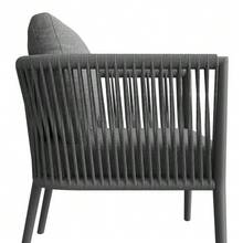 Conjunto de salón de jardín para 5-6 personas, conjunto de sofás de exterior grande, grupo de asientos de 6 niveles con banco de agua y banco de besos, conjunto de sofás modulares para terraza con balcón, gris - Gris - Ver 5