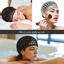 1pc Women's Elastic Breathable Mesh Crochet Hair Net Cap, Hair Accessory For Sleeping,Summer,Beach,Hat,Holiday,Travel - Multicolor - View 8