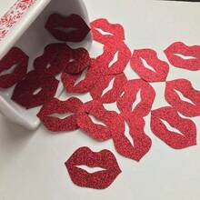 100pcs Colorful Confetti With Shiny Red Lips & Gold Sequins Decoration, Suitable For Valentine's Day Party, Birthday, Wedding, Singles Party, Banquet - View 9