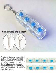 1个便携式按压键盘钥匙扣 - 触感点击减压玩具，带1/4/9个按钮，用于感官刺激和缓解焦虑 - 彩色 - 查看 12