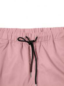 Men's Spring/Autumn Multi-Pocket Cargo Straight Leg Pants, Solid Color Loose Fit, Versatile For Fitness, Commuting And Sports - Pink - View 4