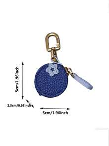 CHARM INFINITE Móc khóa mặt dây chuyền hình quả việt quất dễ thương, ví đựng thẻ nhỏ gọn, ví đựng tiền xu nhẹ, món quà đáng yêu dành cho phụ nữ và bé gái. - Màu xanh lam - Xem 9