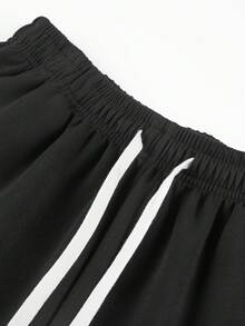 Men's Casual Minimalist Vacation Versatile Black Shorts, Summer - Black - View 3