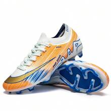 Men's AG Soccer Cleats Football Shoes Anti-Slip Grip Breathable Mesh Comfortable Lightweight Artificial Grass Outdoor Training Match Professional Athletic Sneakers - White - View 5