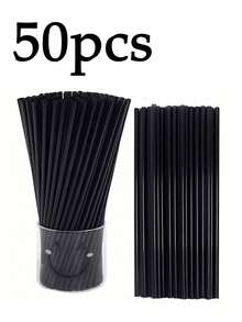 50-200支装柔性塑料吸管，可弯曲，可伸缩，派对装饰吸管，咖啡和鸡尾酒搅拌棒，适用于奶昔、冰沙、珍珠奶茶、冰咖啡，适用于酒吧、俱乐部、餐厅、家庭使用、学校用品、返校季 - 查看 18