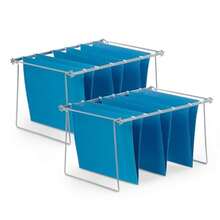 Blue Summit - Barras de archivo colgantes para archivadores tamaño carta 13 x 17.5 pulgadas barras de soporte de archivos de metal en el computadora inserto organizador de archivos inserto - Azul - Ver 8