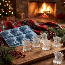 Molde de silicona para hacer cubitos de hielo con diseño de vaca de las tierras altas, molde divertido para hacer hielo, molde universal para cubitos de hielo para refrigeradores domésticos, fácil de desmoldar, molde multifuncional para cubitos de hielo, moldes específicos para diferentes bebidas, adecuado para uso doméstico diario en verano, accesorio para hacer hielo en verano, ayuda para aliviar el calor del verano. - Azul - Ver 4