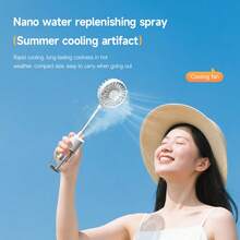 OBOVAY 3-In-1 Clip-On Handheld Desk Mist Fan, 4 Speed Settings, Nano Mist Humidifier, Quiet Strong Wind, USB Rechargeable, Suitable For Baby Stroller, Parasol, 1200mAh - Clip-on - View 8