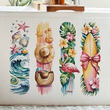Hình dán tường mùa hè rực rỡ - Hình dán tường chủ đề bãi biển nhiệt đới Hawaii với chim hồng hạc, ván lướt sóng, mũ chống nắng - Trang trí bằng nhựa bền chắc cho các bữa tiệc bể bơi, sinh nhật, trang trí nhà cửa, trang trí tiệc tùng, thiết kế vui nhộn, hình dán không cần keo dán. - A - Xem 5