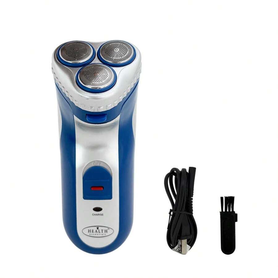 Rasuradora Eléctrica Recargable 3 Cabezales Afeitadora Barba y Patilla Diseño Ergonómico con Cable - Azul - Ver 1