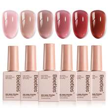 Beetles Nude Gel Nail Polish Set - 6 Colors Nude Pink Brown Neutral Jelly Gel Polish Kit - 6 Colors Tender Years - 查看 1