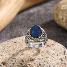 1 pieza Anillo de hombre de estilo vintage con diseño de patrón de moda euro-americano - Multicolor - Ver 3