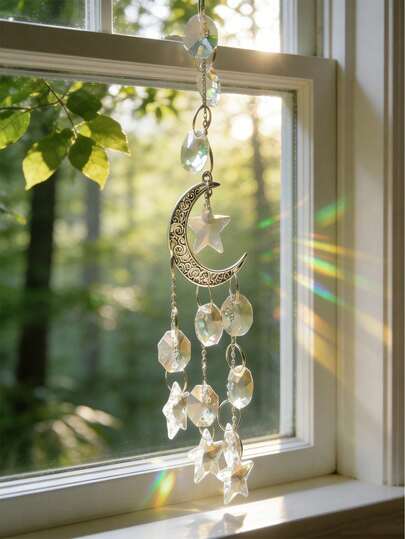 Atrapasoles de cristal de colores para colgar, atrapasoles, cristales colgantes para ventanas interiores, creador de arcoíris, kit de atrapasoles de cristal con cadena, bolas de cristal, colgantes y adornos, decoración de habitaciones, para interiores, ventanas, exteriores, jardín, patio, espejo de coche, decoración de árbol de Navidad, fiestas o bodas, regalos del Día de San Valentín y el Ramadán