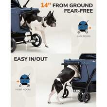 Dog Stroller for Large and Medium Dogs 20 132 lbs Pet Stroller for 2 Small Dogs Extra Large Heavy Duty Foldable and Ventilated - Azul - Ver 7