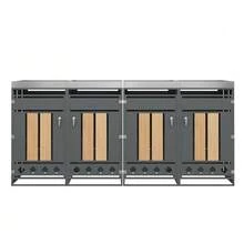 Container Storage Unit, With Lock, Two Doors, Plant Area, Door Panel With Vertical Wood Grain, Hollow Diamond-Shaped Base. - 灰色1 - 查看 7