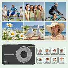 44MP 1080P Digital CCD Camera, Includes 32GB Or 64GB SD Card, 16X Digital Zoom, 2.4" LCD, Compact Digital Camera, Portable Mini Camera Suitable For Teenagers, Students, Boys, Girls, Elderly, Photography, Video Recording, Webcam, Thanksgiving, Christmas And New Year Gift - View 8