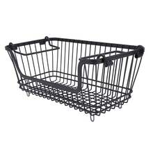 Freezer Basket Stackable Open Front Wire Storage Bin With Foldable Handle For Vegetable Fruit Snack,Organizer Frigo  Frigorifero - View 6