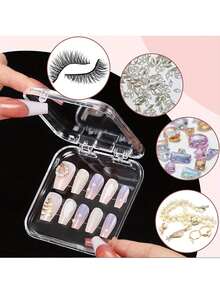 24pcs/10pcs Transparent Nail Storage Box With Press Button, Plastic False Nail Display Case, Comes With 60pcs Double-Sided Adhesive Strips, False Nails And Nail Salon Accessories Bag, Bags, Makeup Bag, Vanity, Travel, Make Up Bag, Storage, Makeup Organizer, Makeup Bags, Toiletry Bag, Desk Organiser, Cosmetic Bag, Makeup Pouch, Make Up Organizer, Vanity Accessories, Make Up Pouch, Make Up Bags, Jewellery Box, Pouch, Makeup Brush Holder, Brush Holder, Perfume Organiser, Pouch Bag,Gifts For Women,Christmas Gifts,Gift Ideas For Women,Room Decor - Clear - View 9