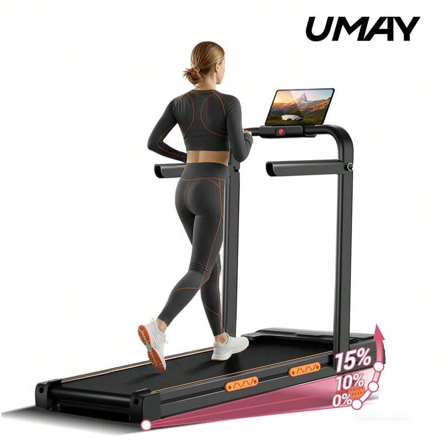 UMAY 3 In 1 Walking Pad With 15% Incline, 6.3MPH Treadmill For Home Use With Incline, LED Display, 2.5 HP Quiet Small Walking Machine For Home And Office, Maximum User Weight 300Lbs. - US B Type Plug(110-127V) - View 1
