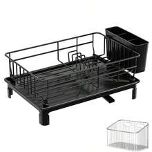 Organizador de estante para tazones y platos de cocina, soporte multiusos para escurrir fregadero para tazones, platos, utensilios, almacenamiento en el mostrador - Multicolor - Ver 9