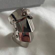 1PC Medieval Armor Ring, Vivian Multi-Layered Artistic Armor Joint Ring - 白金 - 查看 1