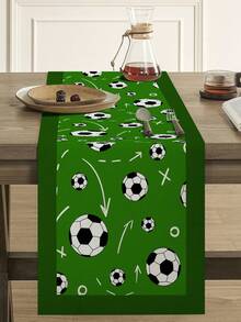 Football Table Runner Placemat Tablecloth, Football Gift Design Tablecloth, Suitable For Home Dining Room And Restaurant, Dining Table Decor, Home Decor Tablecloth, Indoor And Outdoor Party Supplies, Room Decor, Holiday Gift - Multicolor - View 13
