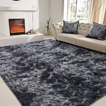 Rectangular Shaggy Rugs Living Room, Grey Large Rugs For Living Room, Soft And Fluffy Area Rugs For Bedroom, Durable And Easy To Clean Modern Home Decor, Atmosphere High End Decorative Carpet. - Tie-dye Dark Gray - View 9