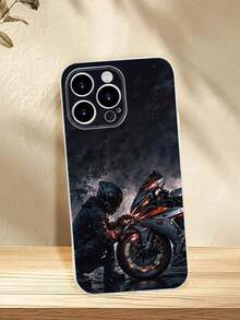 1PC Funda de teléfono con diseño de motociclista en escena nocturna con moto deportiva, estilo urbano y poderoso, ideal para hombres que aman la cultura de las motos y el arte dinámico, carcasa transparente, resistente a golpes, alta transparencia, compatible con Apple 16/15/14/13/12/11/Pro/ProMax, Galaxy A34/A35/A54/A55, S20/S21/S22/S23/S24 Ultra/Plus, Moto/Galaxy/Redmi/Honor/OPPO, agarre cómodo, regalo de temporada para amigos, novia, novio, familia,mobile phones, bags, mobile accessories, phone cases, room decoration, accessories, transparent phone cases, summer, phone straps, men's phone cases, black phone cases, pink phone cases, mobile case for men, mobile case for women, mobile phone protection, beach accessories, strawberry treats, phone protection covers. - Estilo (1 pieza) - Ver 6