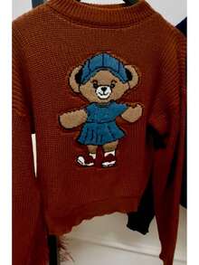 Sweater Knit Bear Polo Shirt With Mousse Yarn Detail - New Release 2026 Autumn/Winter - Ngói - Xem 1