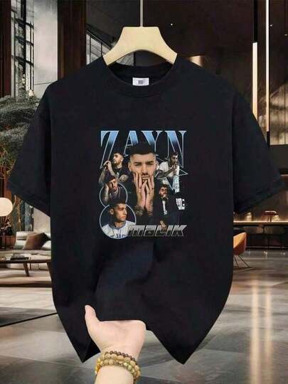 Playera De Hombre ofertas y liquidaciones100%Camiseta para Hombre - Manga Corta, Cuello Redondo, Impresión Digital, Cómoda para Todas las Estaciones, Lavable en Máquina, Ideal para Salidas Diarias, Cuello Redondo, Diseño Circular, Camiseta Casual de Verano Estilo Muscle Freaks Zayn Malik Camiseta de CantanteLoose, casual and versatile top T-shirt Tee Gift For Boyfriend Menswear Top Streetwear Unisex Style T-Shirts, Vacation Outfits Men Tops For Men Shirts For Men