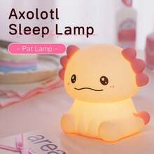 Axolotl Night Light , Silicone Touch Lamp, USB Rechargeable, Perfect Birthday Gift For Boys & Girls - Seven Colors - View 5