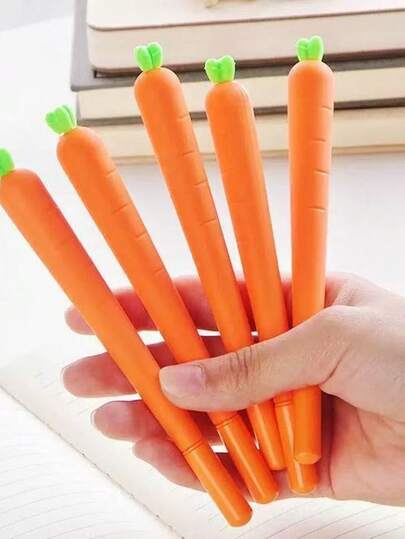 10 chiếc bút bi hình củ cà rốt kiểu Trung Đông, màu trung tính, văn phòng phẩm thời trang dành cho học sinh.