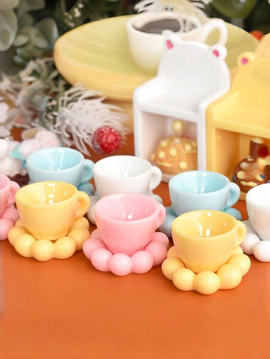 12个/套、4个/套、3个/套、2个/套迷你云朵咖啡杯,适用于场景装饰、娃娃屋装饰、DIY装饰、摄影道具、节日和生日礼物 - 均碼 - 查看 1