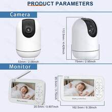 CDYCAM WiFi Baby Monitor With App, 5-Inch HD Display, HD Camera, Night Vision, Two-Way Talk, Temperature Sensor And Lullabies - White - View 10