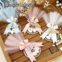10/20 Stück Silber/Gold Spiegel Taufe Gastgeschenk Etiketten mit Bändern, Platzkarten, Taufe Souvenirs, personalisierte Hochzeitsgast Namensschilder, sportlich, personalisiertes Geschenk, einzigartiges Geschenk - Verschiedenfarbig - Übersicht 2